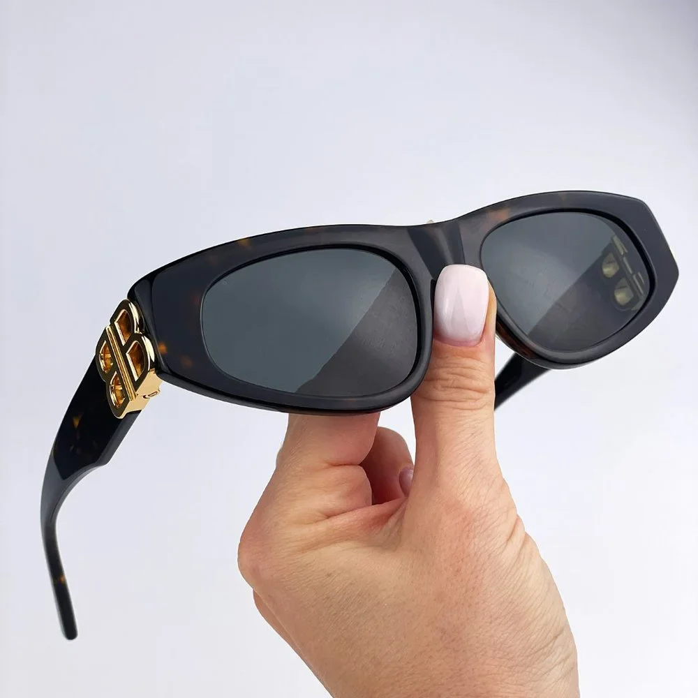 Balenciaga BB0095S 002 BRAND NEW Sunglasses Havana Brown Green Cat Eye Unisex
